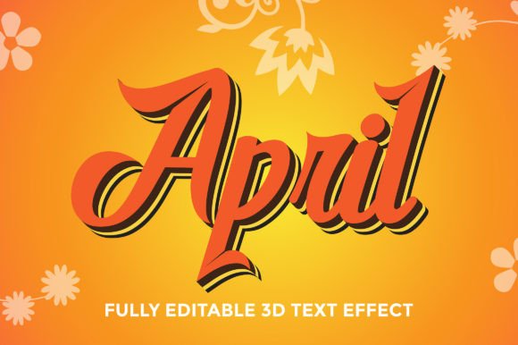 3D Editable Text April: A Versatile Vector Resource for Spring Design Projects