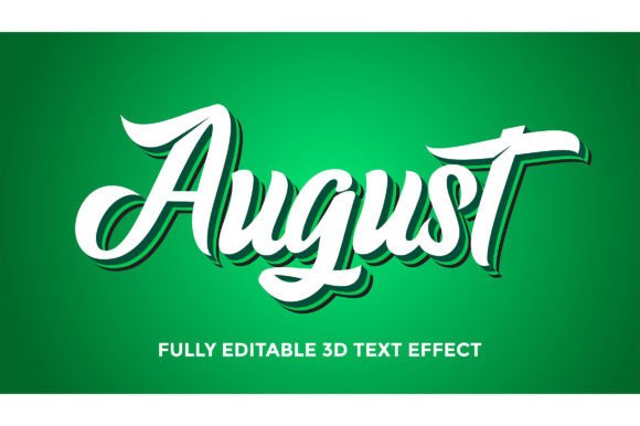 3D Editable Text August: Vector Design Guide