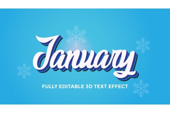 3D Editable Text January: Versatile Vector Design