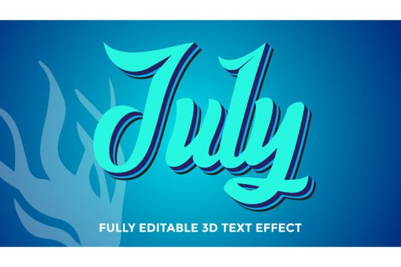 3D Editable Text July: Elevating Summer Designs with Vector Precision