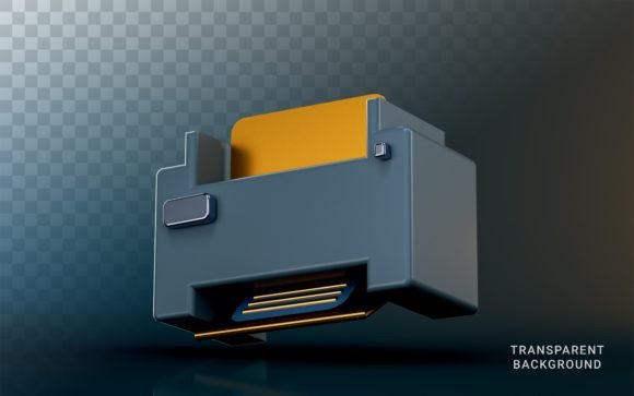 3D Printer Icon on Dark Background