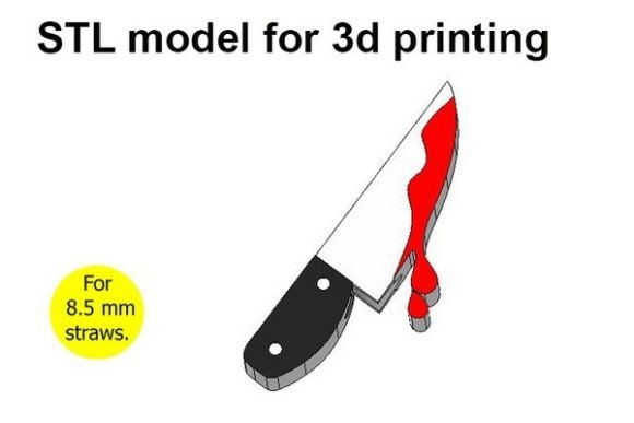 Bloody Scary Knife Straw Topper: A Digital 3D Print Guide for Halloween