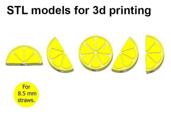 Bundle Slice Lemons Straw Toppers: 3D Print Guide