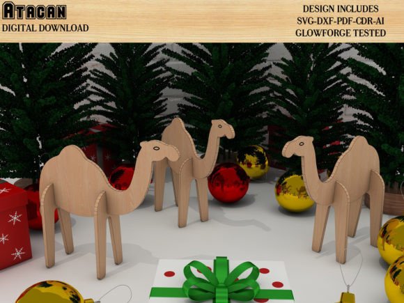 Camel 3D Animal Decor Template for Laser Cutting