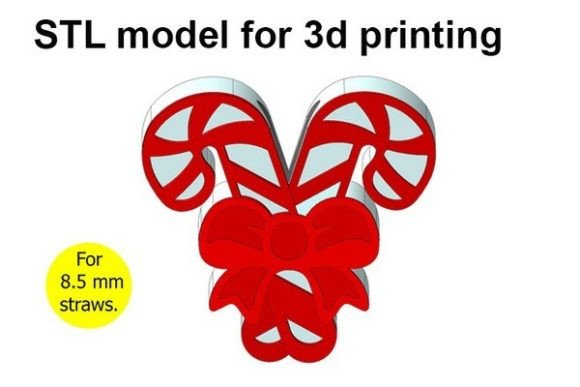 Christmas Candy Canes Bow Straw Topper: A Practical Digital Asset for Holiday Events