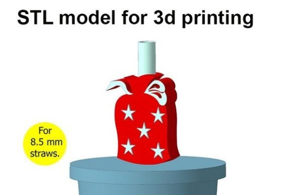 Christmas Santa Sack Straw Topper: A Practical 3D Print for Holiday Hosting and Gifting