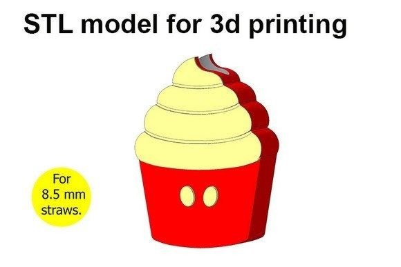 Cupcake Straw Topper: Elevating Party Drinks with 3D Printed Charm
