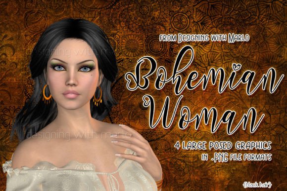 Elevating Digital Storytelling with Black Hair Boho Woman 3D Poser Graphics
