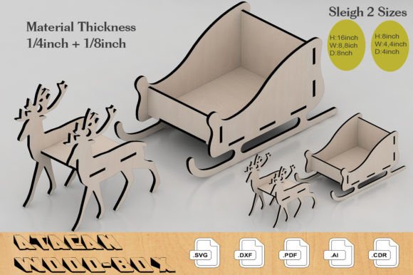 Elevating Holiday Manufacturing: The Strategic Value of the 3D Wooden Santa Sleigh with Deer 272 Design File