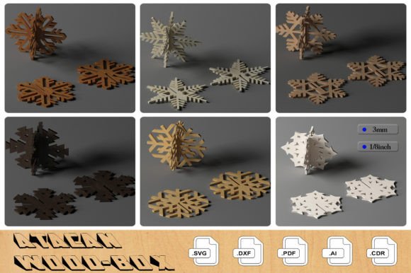Evaluating 3D Standing Wooden Snowflakes Bundle 283 for Laser and Paper Crafting