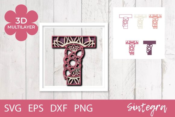 Exploring the 3D Floral Letter T Mandala Layer SVG for Craft Projects