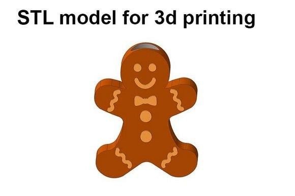 Gingerbread Man Straw Topper STL