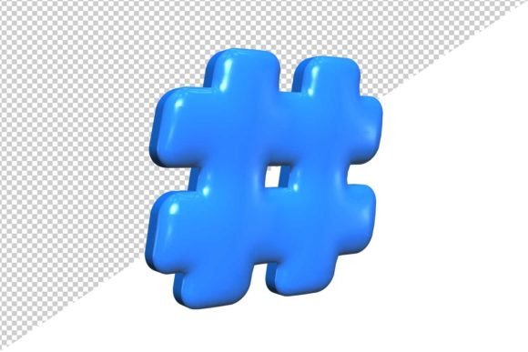 Hashtag 3D Render Object for Modern Print Design