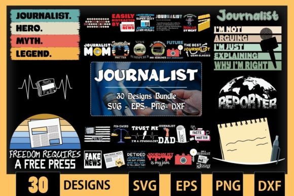 Journalist Bundle SVG: 30 Designs for Creative Projects