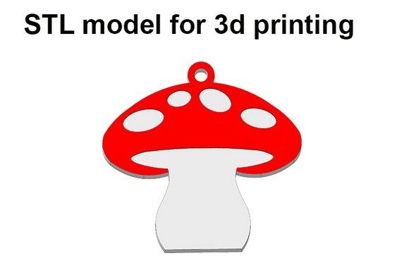 Keychain Fly Agaric Mushroom STL File: A Practical 3D Print for Gifts and Small Business