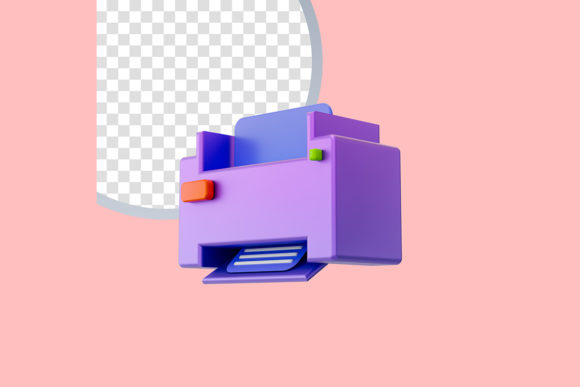 Papers Printer Icon 3D Render Concept for Modern Design