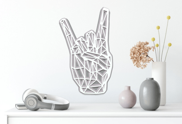 Rock Roll Layered Cut File SVG PDF STL: Creating Dynamic 3D Wall Decor