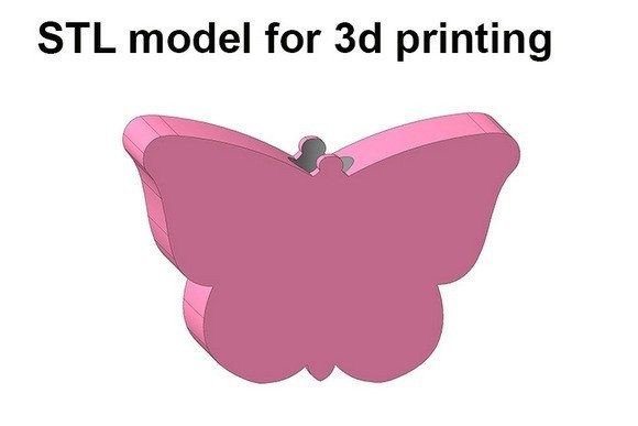 Simple Butterfly Straw Topper: 3D Print Design