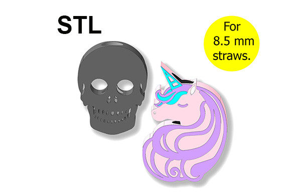 Skull & Unicorn Straw Toppers: 3D Print Guide